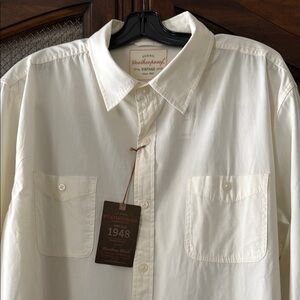 Weatherproof Cream Casual Button Down Shirt Lightweight